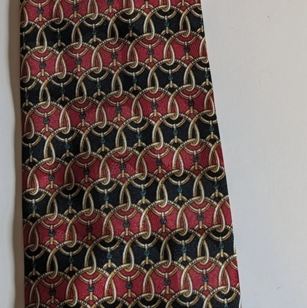 Men's Collection Adam Test Ink Luxury Red, Gold & Black Necktie‎